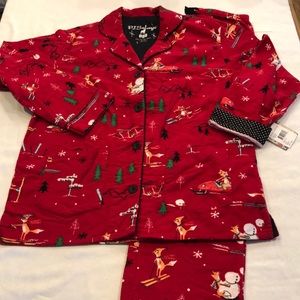 Woman’s flannel Christmas pajamas.